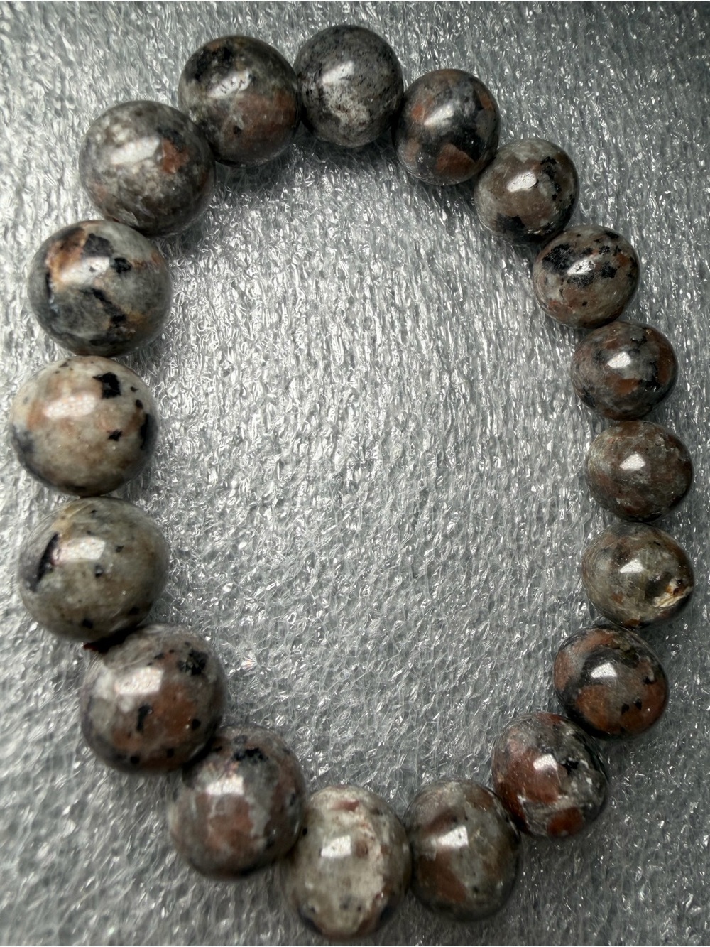 Beautiful UV Reactive 12MM Yooperlite Natural Crystal Bracelet